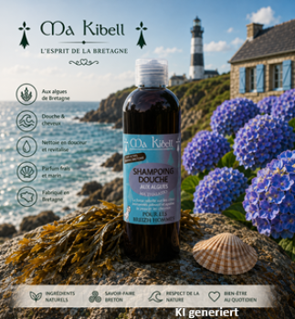 Männer Duschgel und Shampoo mit Fucus aus Lézardrieux
